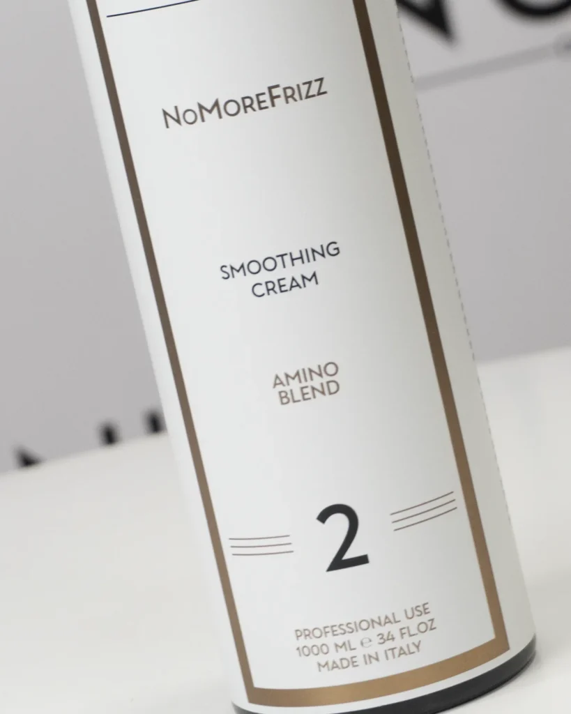 Crema alisadora para la realización del alisado orgánico de nui organic nomorefrizz