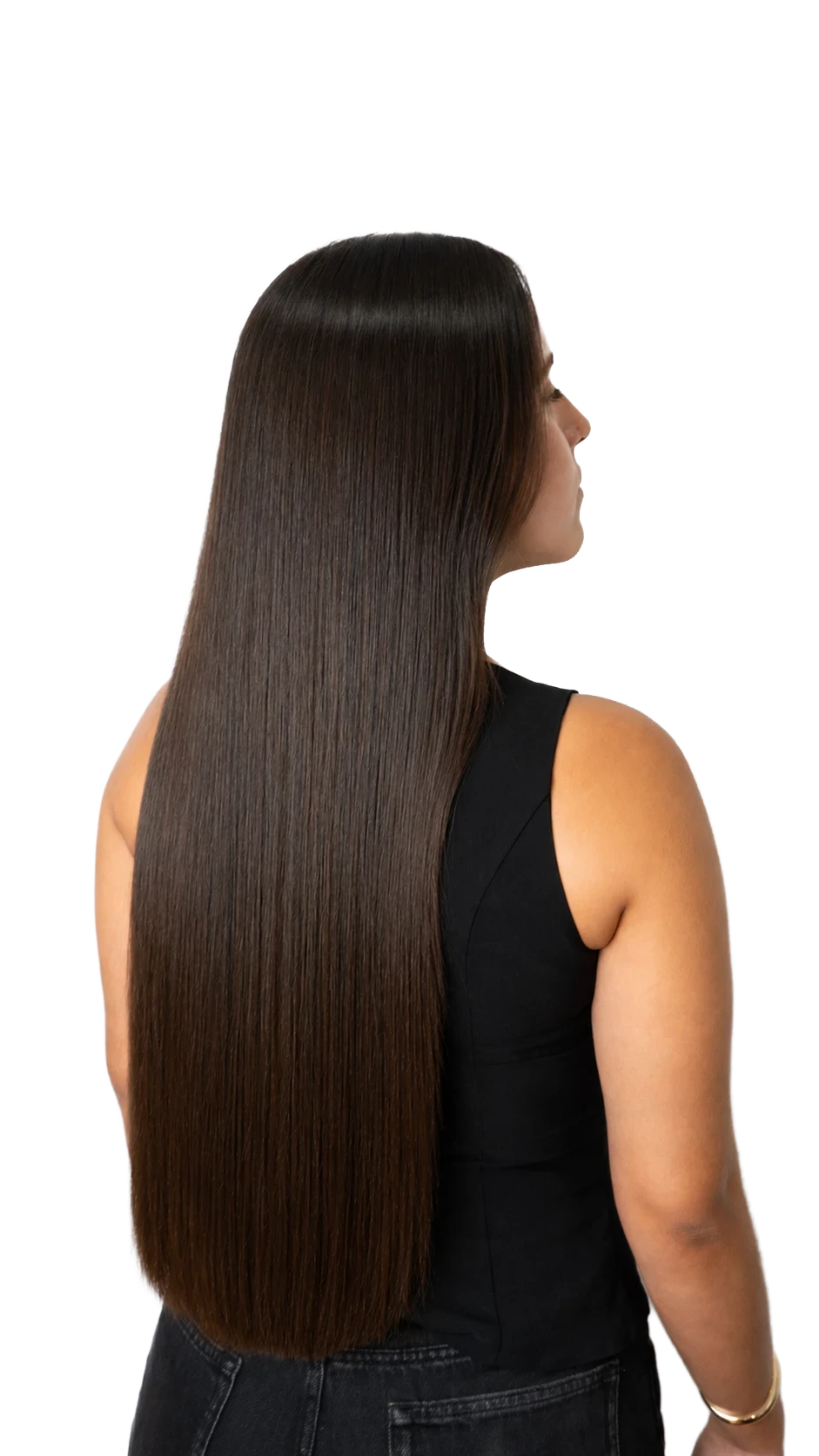 Mujer con alisado organico de nui organic NoMoreFrizz